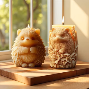 3D Hedgehog Decorative Candle