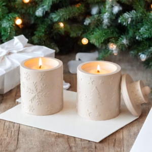 Christmas Tree Snowflake Decorative Jar Candle