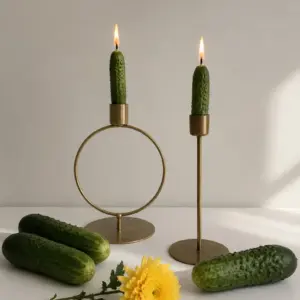 Cucumber-Inspired Decorative Candle