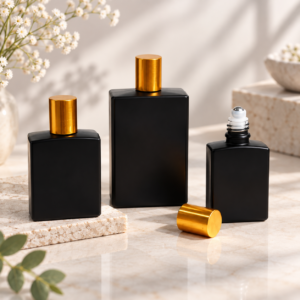 Matte Black Glass Roller Fragrance Bottle