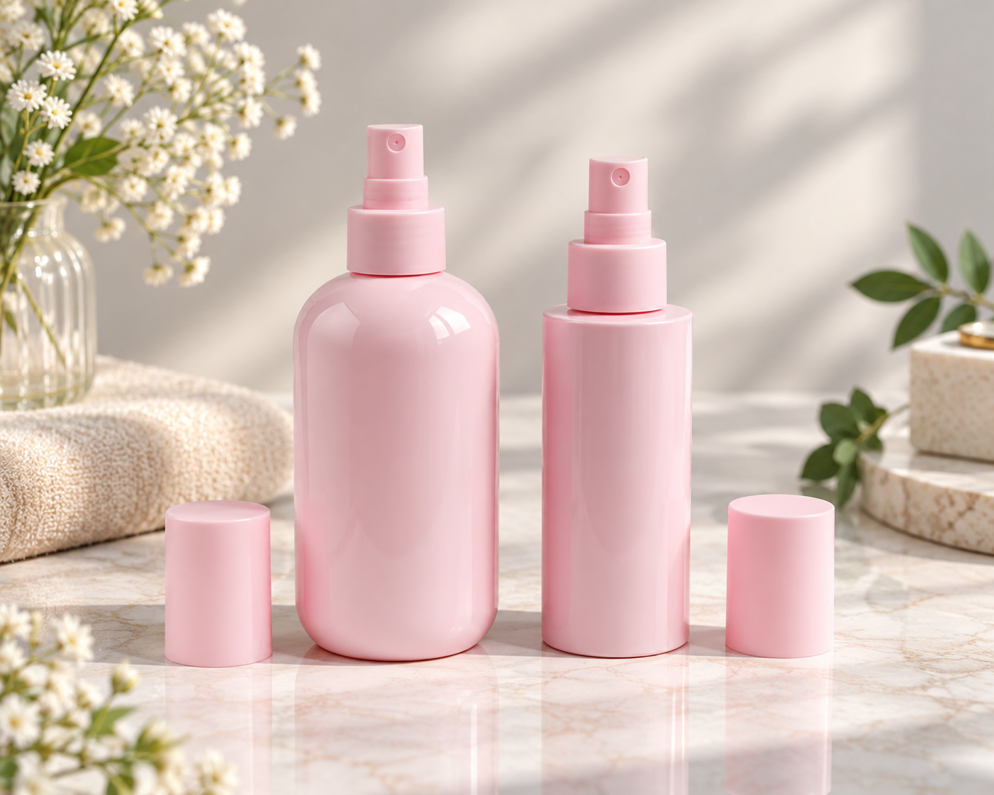 Pink Large-Capacity Fine Mist Perfume Bottle