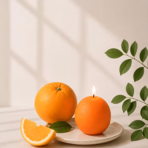 Realistic Orange Shaped Decorative Candle
