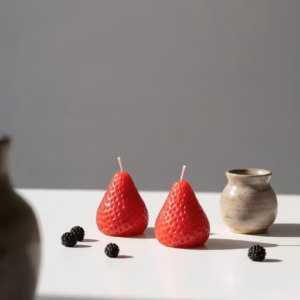 Realistic Strawberry Shaped Decorative Candle