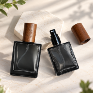 Square Grey Glass Fine Mist Perfume Bottle